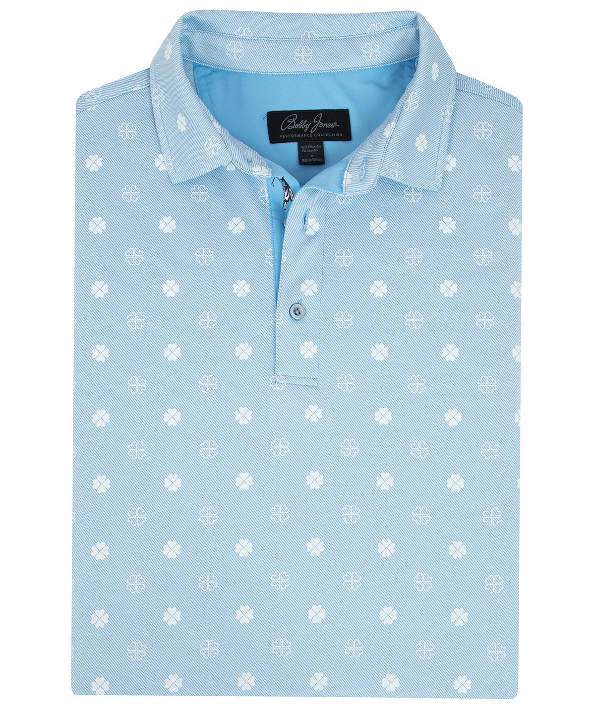 Performance Jersey Twill Clover Print Polo