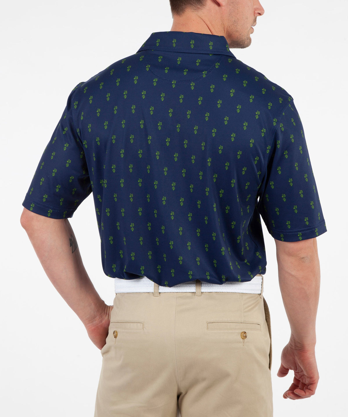 Performance Pineapple Print Short Sleeve Polo Shirt