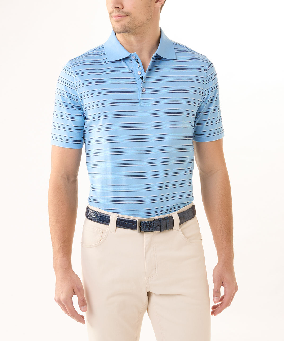 Signature 100% Mercerized Cotton Kirkwood Multi-Pinstripe Polo Shirt