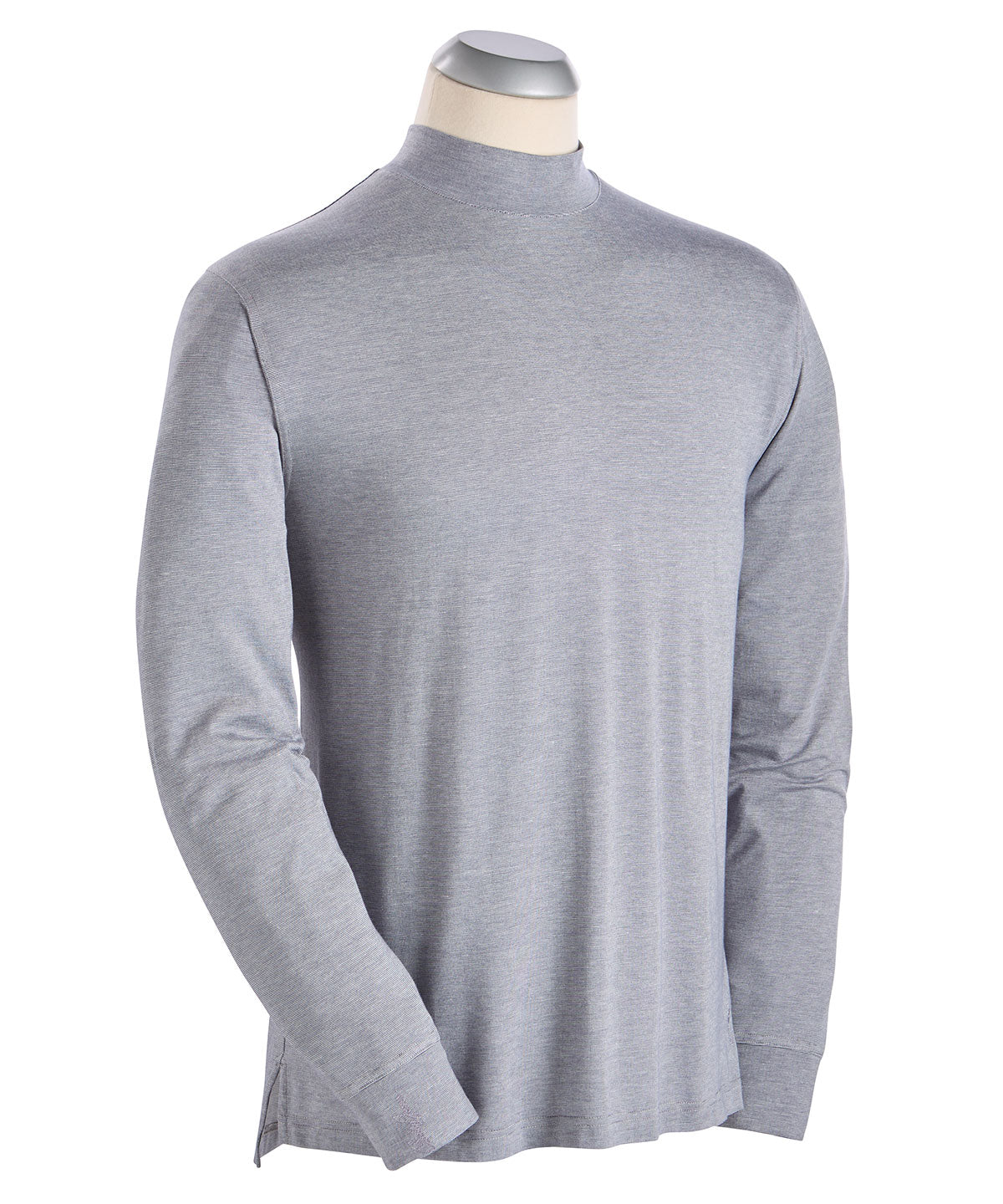 Liquid Stretch Cotton Long-Sleeve Mock Neck Shirt