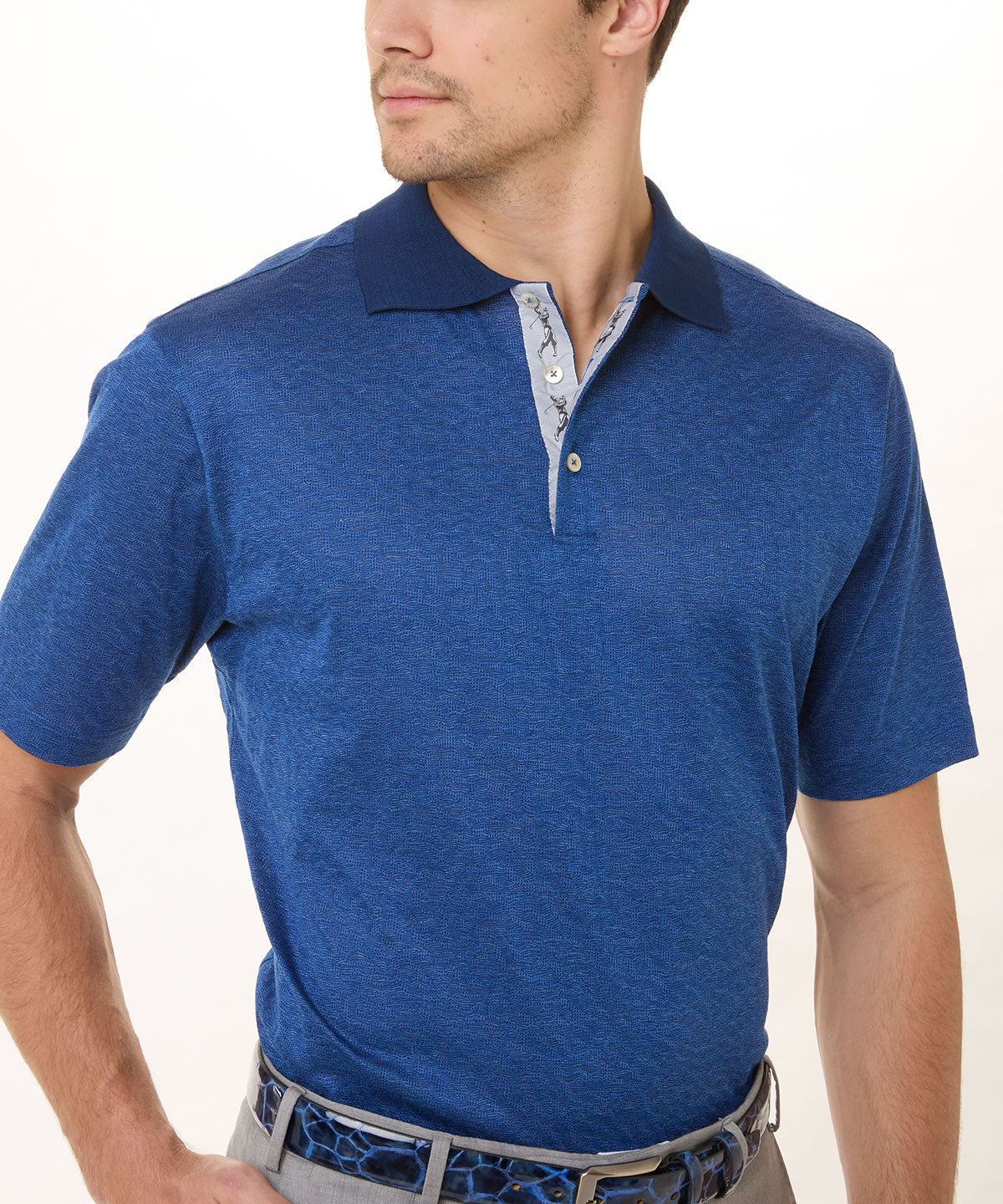 Heritage Italian Cotton Jacquard Polo Shirt