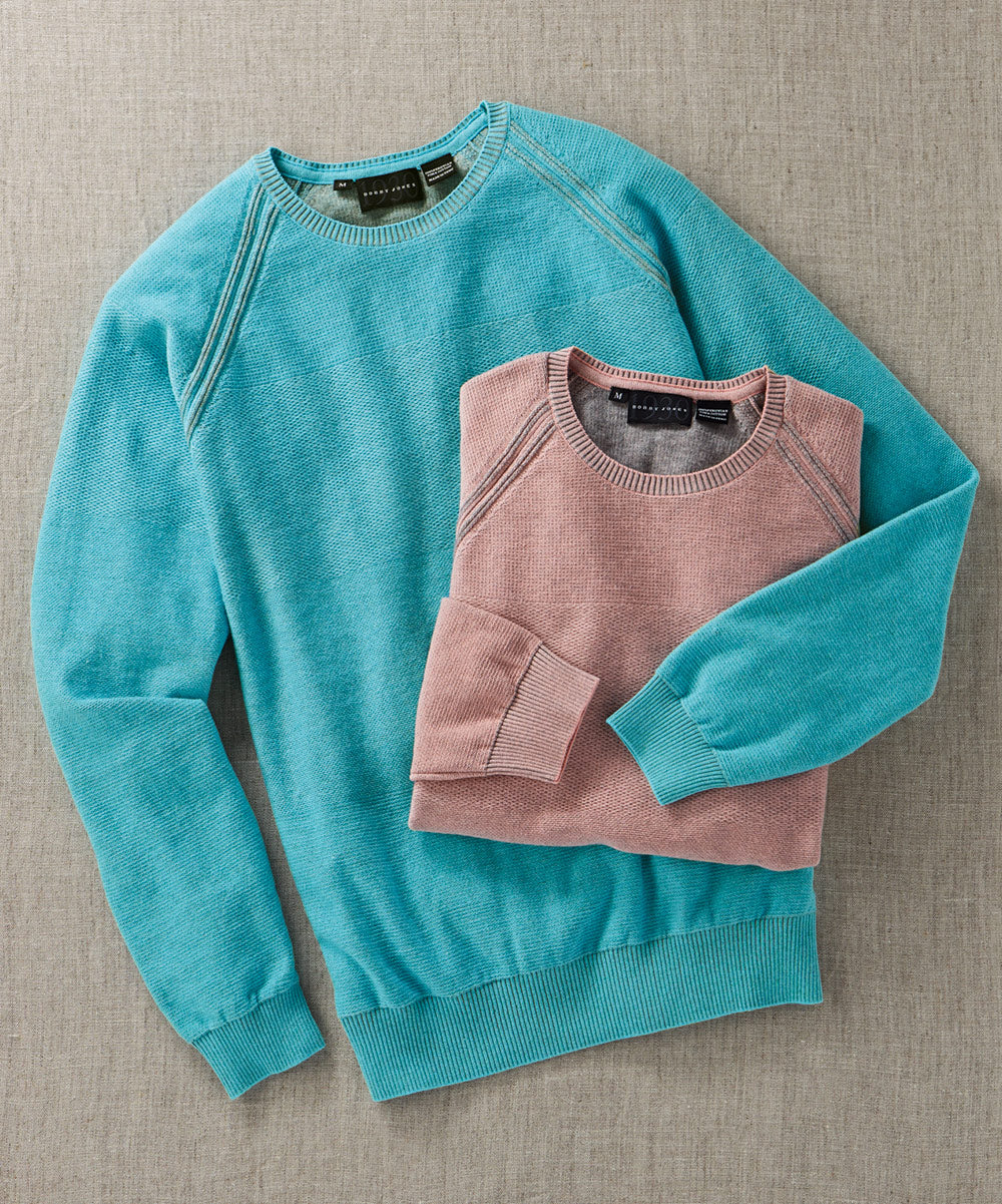 Luxe 100% Pima Cotton Raglan Sleeve Crew Sweater