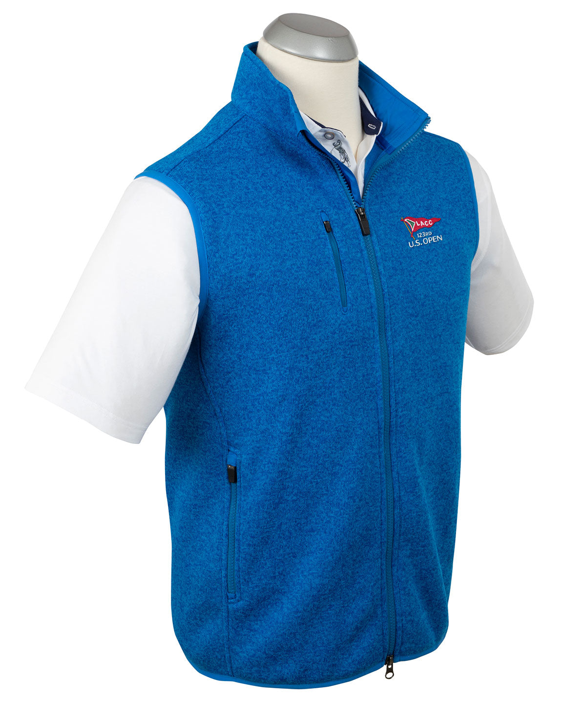 123rd U.S. Open Men's Bobby Jones Heathered Full Zip Fleece Vest