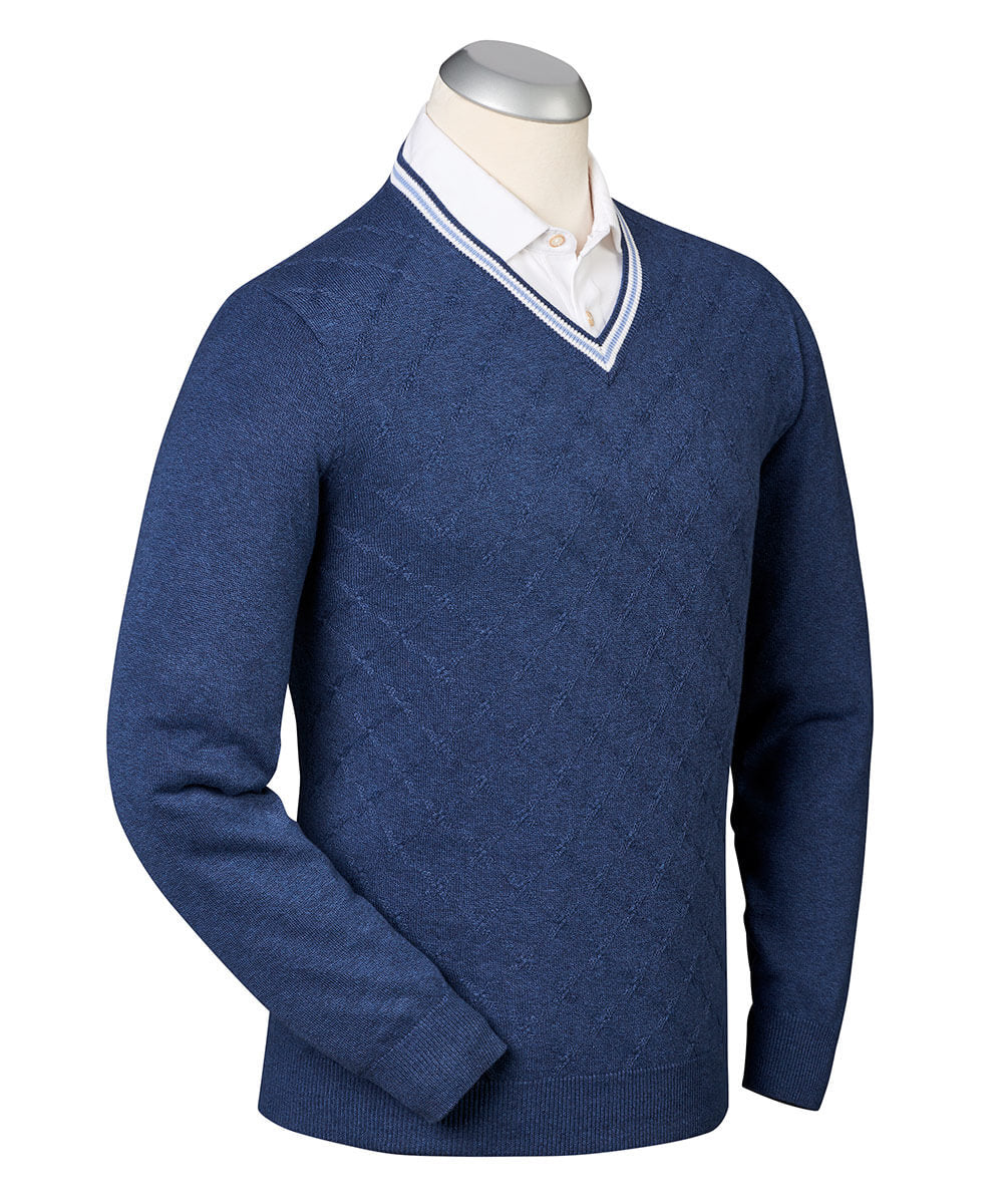 Trellis Cricket Cotton-Cashmere V-Neck Sweater