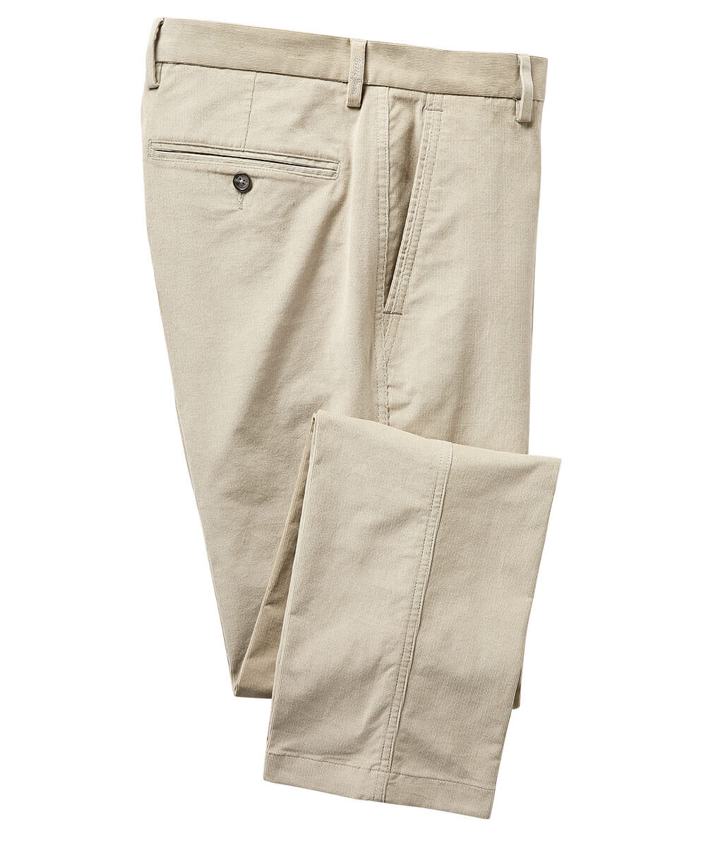 James Stretch Cord Flat-Front Pants