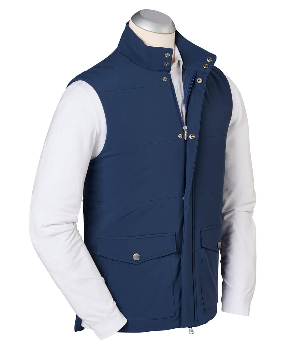 Water-Repellent Quilted Stretch Solid Vest
