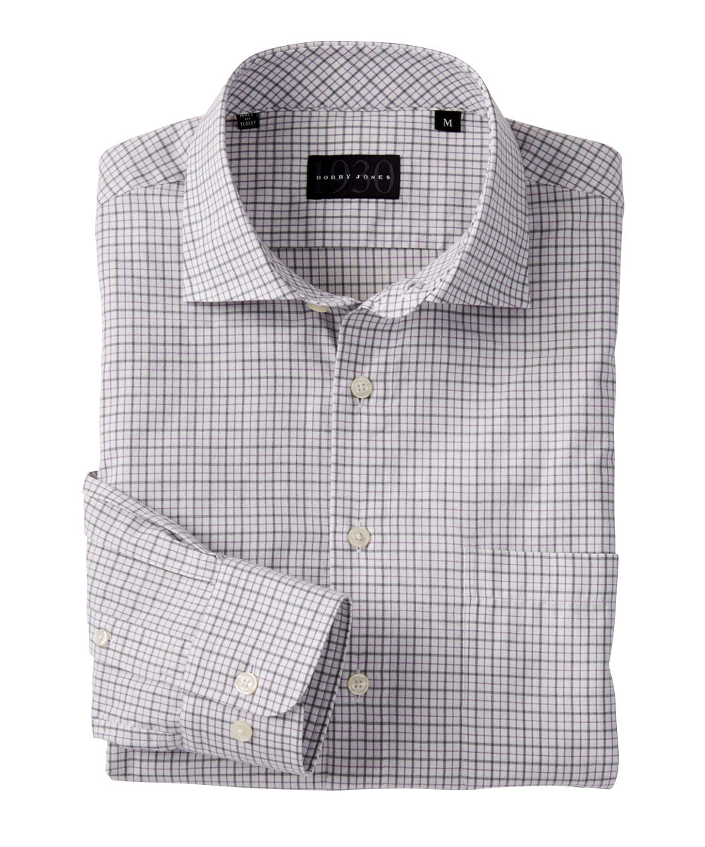 Kasen 100% Cotton Grid Long Sleeve Sport Shirt